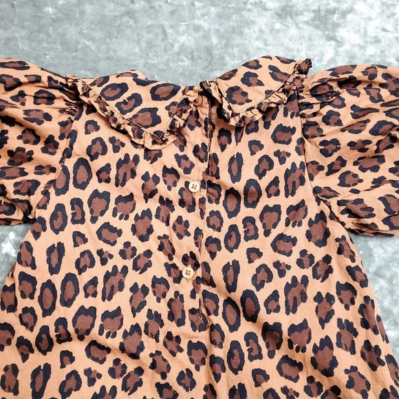 Janie & Jack Leopard Print Puff Sleeve Dress - Picture 7 of 7